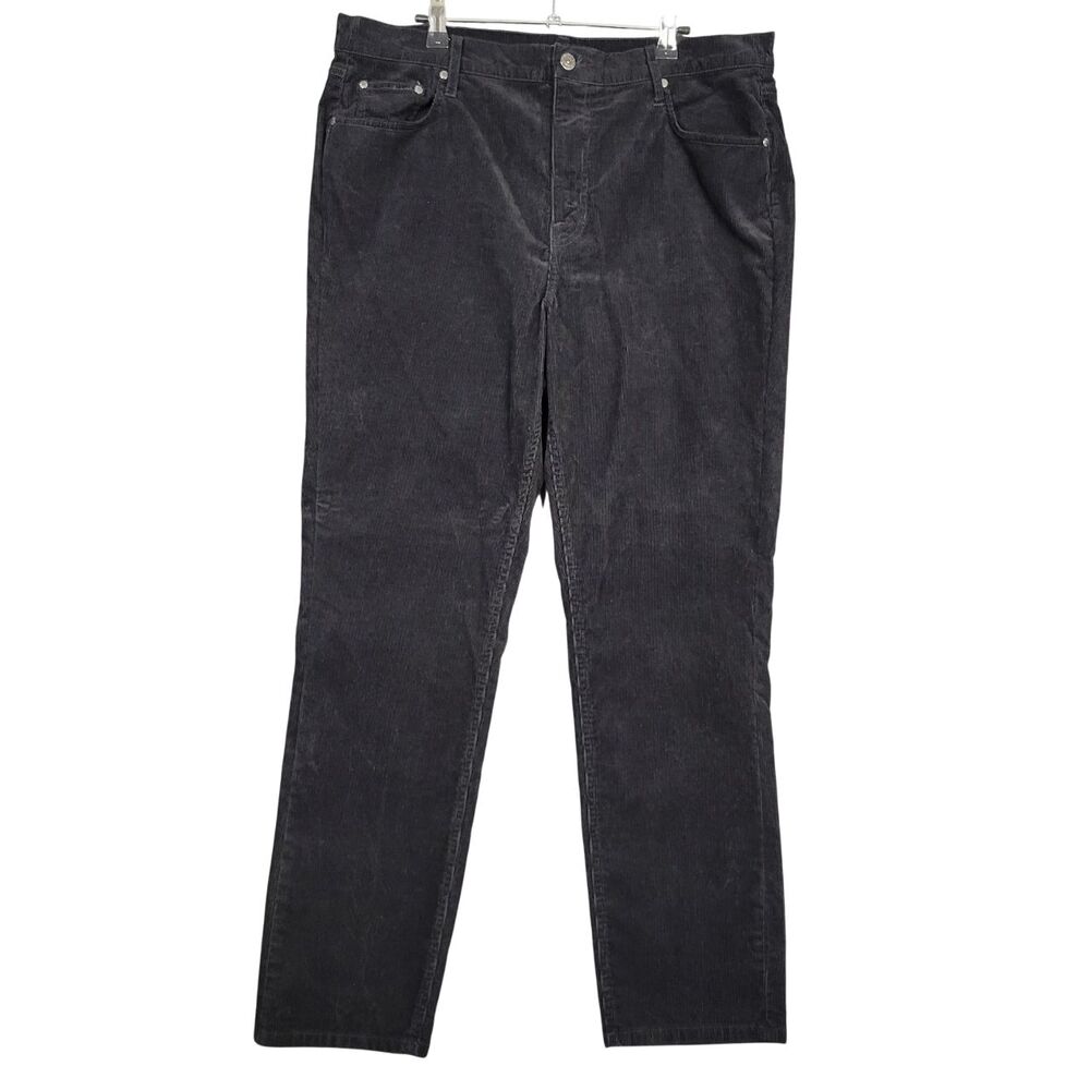 BODEN Black Stretch Corduroy Cotton High Rise Straight Leg Pant Heritage SIZE 14